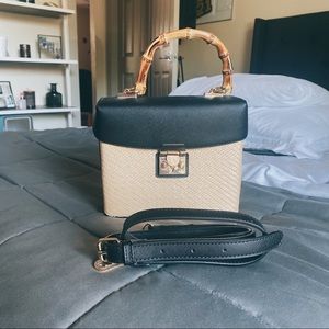Boutique Wicker Bamboo Handle Purse